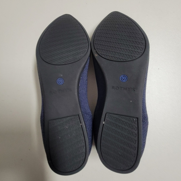 Rothy's The Point Navy Flats Size W8. - Picture 5 of 11